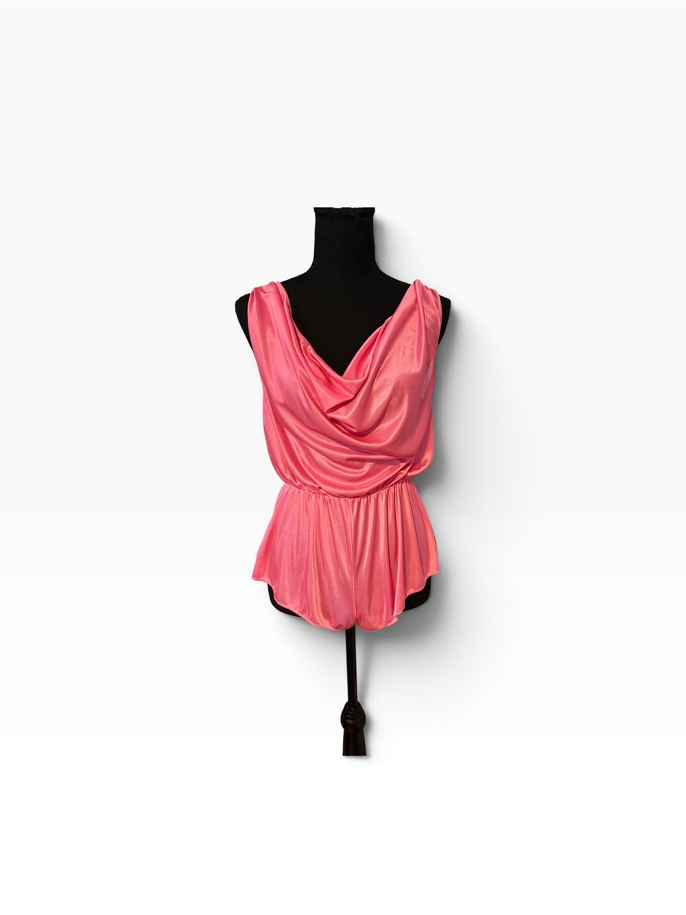 1970 John Kloss For Cira Silky Sexy Lingerie Romper Small Pink Vintage